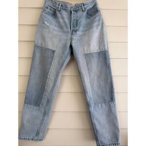 Everlane The 90s Cheeky Jean Patchwork Light Wash Distressed Cotton Denim 29